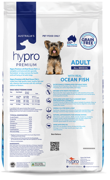 Hypro Premium Dog Food Adult Ocean Fish Grain Free 20kg