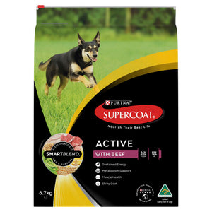Supercoat Adult Active Dog Food With Beef