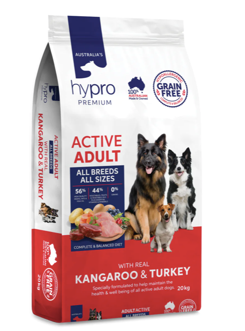 Hypro Premium Dog Food Active Adult Kangaroo & Turkey Grain Free 20kg