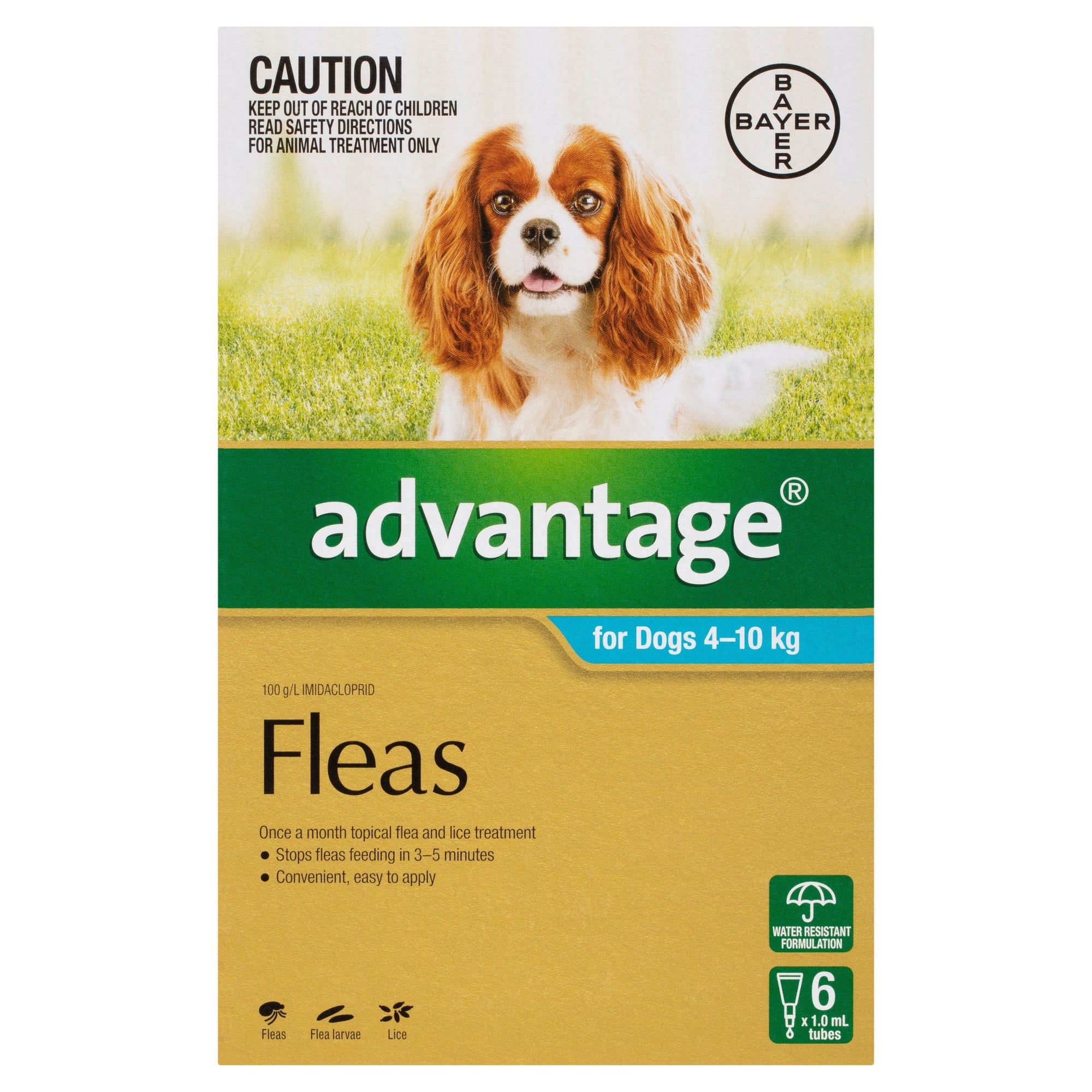 Advantage Dog Flea,Tick & Worming Treatments Advantage Dog Med 4-10Kg 6 Pack
