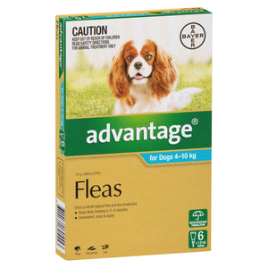 Advantage Dog Flea,Tick & Worming Treatments Advantage Dog Med 4-10Kg 6 Pack