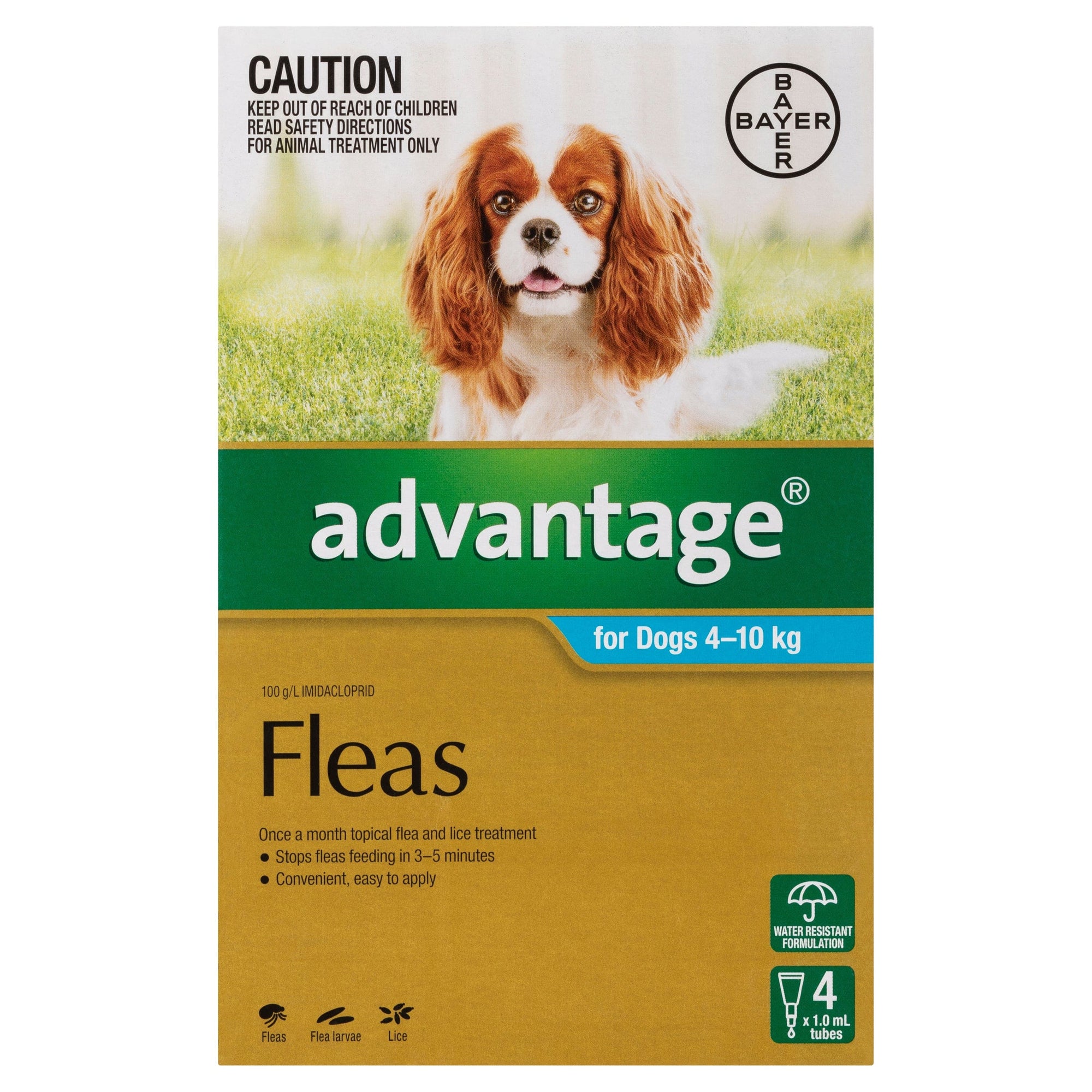 Advantage Dog Flea,Tick & Worming Treatments Default Advantage Dog Med 4-10Kg 4 Pack