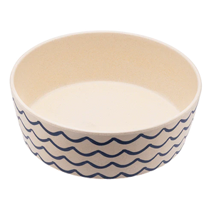 Beco Printed Bamboo Food and Water Dog Bowl Waves