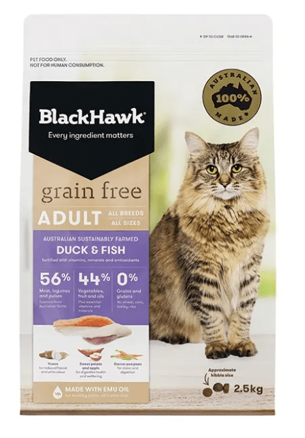 Black Hawk Cat Dry Food Black Hawk Cat Grain Free Duck/Fish 2.5Kg