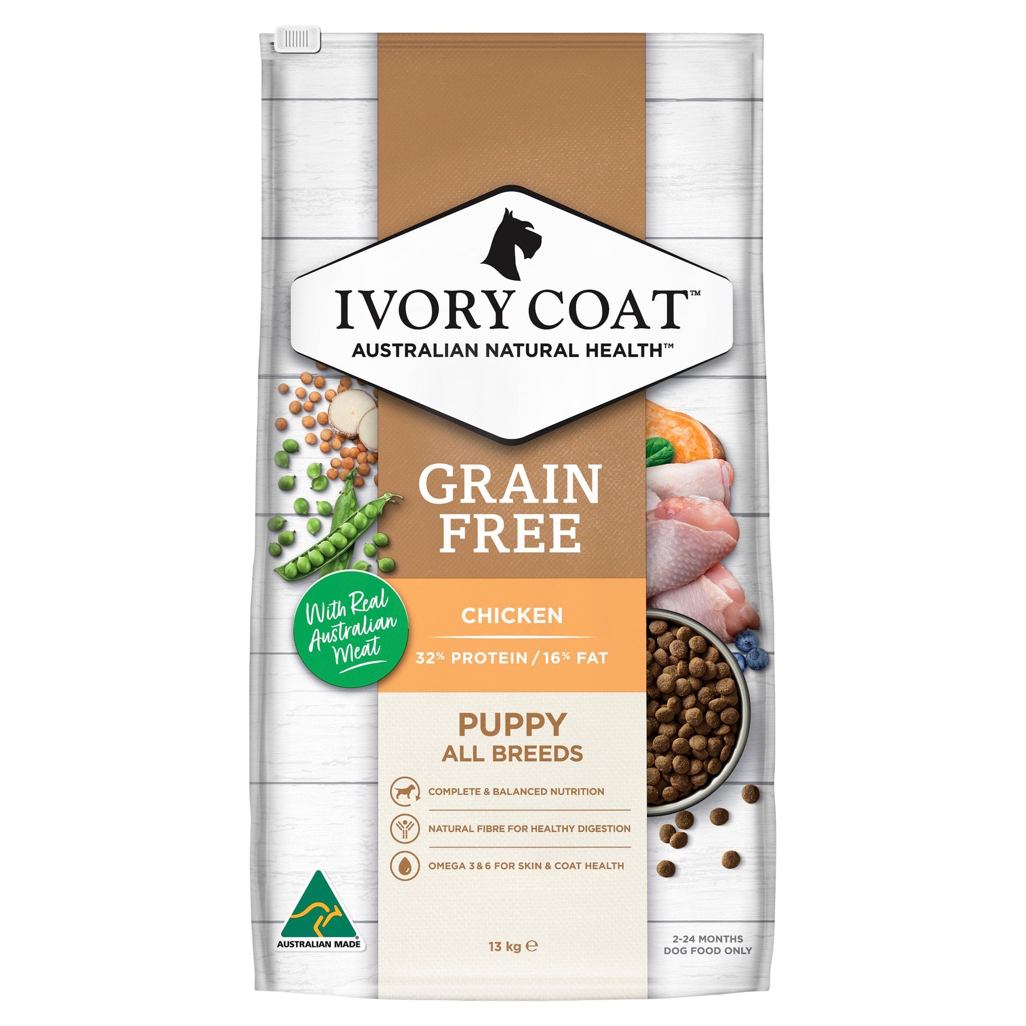 Ivory Coat Dog Dry Food Ivory Coat Grain Free Puppy Chicken 13kg