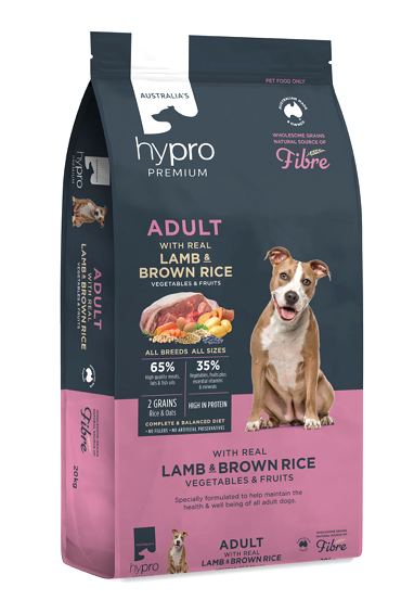 Hypro Premium Wholesome Grains Lamb And Brown Rice Adult Dry Dog Food 20kg