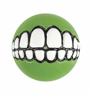 Rogz Dog Toy Grinz Fetch Ball Lime Medium