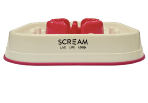 Scream Dog Food & Water Bowls Pink Scream Slow Feed Interactive Bowl