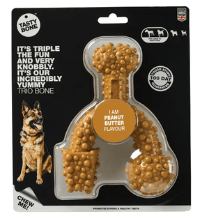 Tasty Bone Dog Toy Tasty Bone Nylon Trio Peanut Butter Large