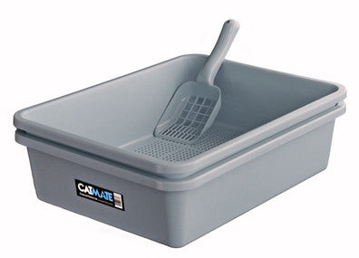 Catmate 3 Piece Sieve Litter Tray - Charcoal