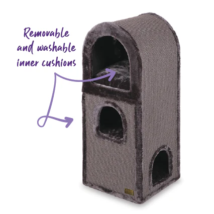 3 Chambers Cat Den - Charcoal