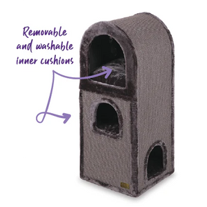 3 Chambers Cat Den - Charcoal