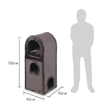 3 Chambers Cat Den - Charcoal