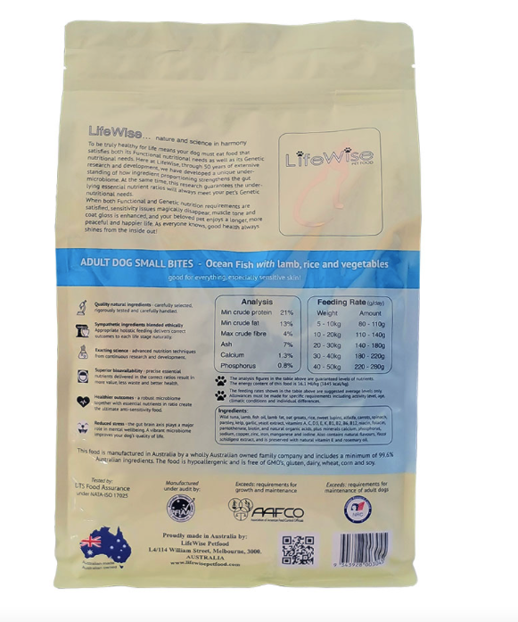 Lifewise Dog Food Ocean Fish Small Bites 18kg