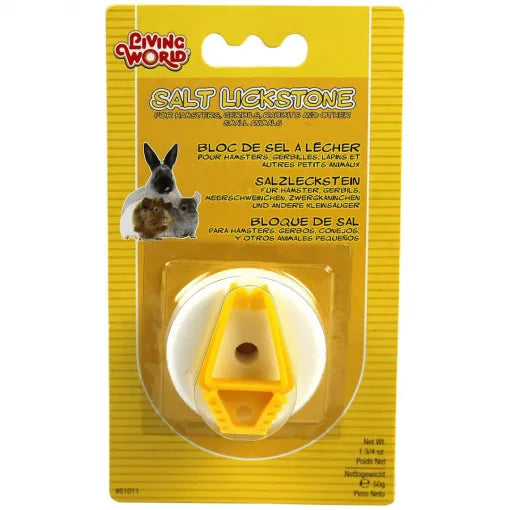 Living World Small Animal Salt Lickstone & Holder Carded 50gm