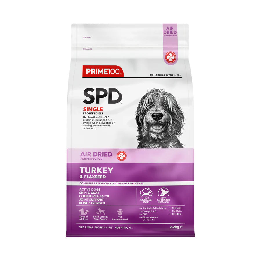 Prime100 SPD™ Air Dried Turkey & Flaxseed 2.2kg