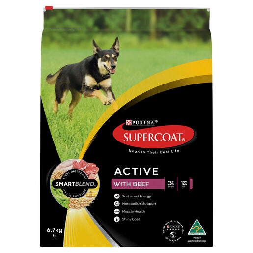 Supercoat Adult Active Dog Food With Beef