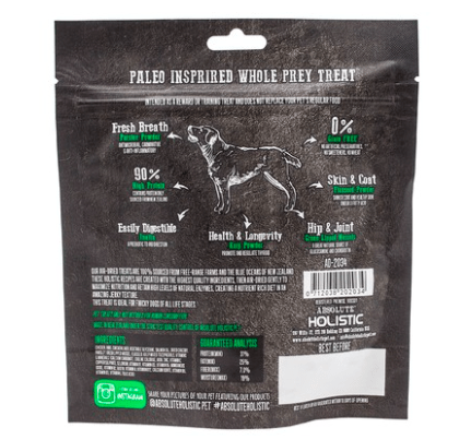 Absolute Holistic Dog Treats Air Dried Dog Treats Grand Prairie Chicken & Hoki 100gm