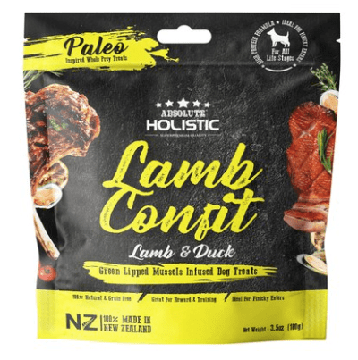 Absolute Holistic Dog Treats Air Dried Dog Treats Lamb Confit Lamb & Duck 100gm