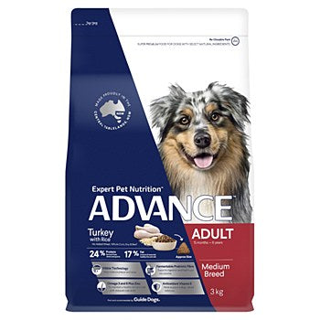 Advance Adult Medium Breed Turkey with Rice 3kg Dry Dog Food