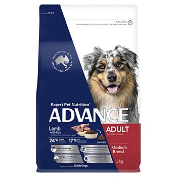 Advance Adult Medium Breed Lamb with Rice 3kg Dry Dog Food