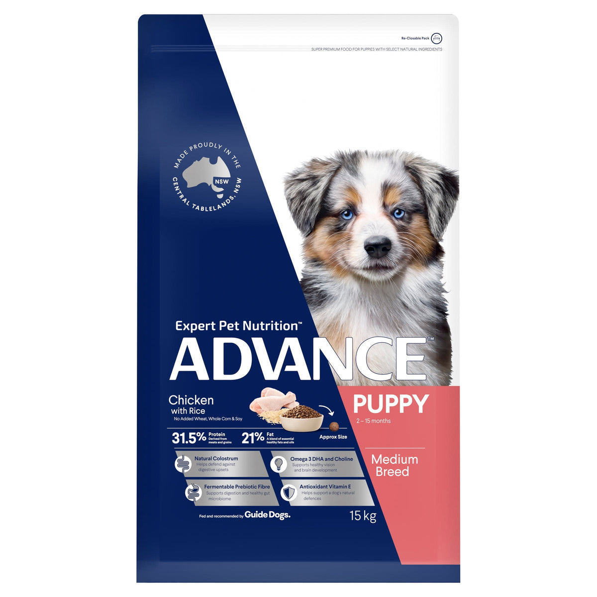 Advance Dog Dry Food Advance Medium Breed Chicken & Rice 15Kg