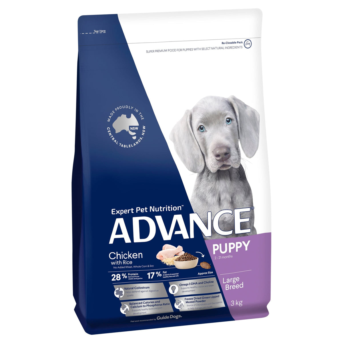 Advance Dog Dry Food Advance Puppy Large Breed Chicken & Rice 3Kg