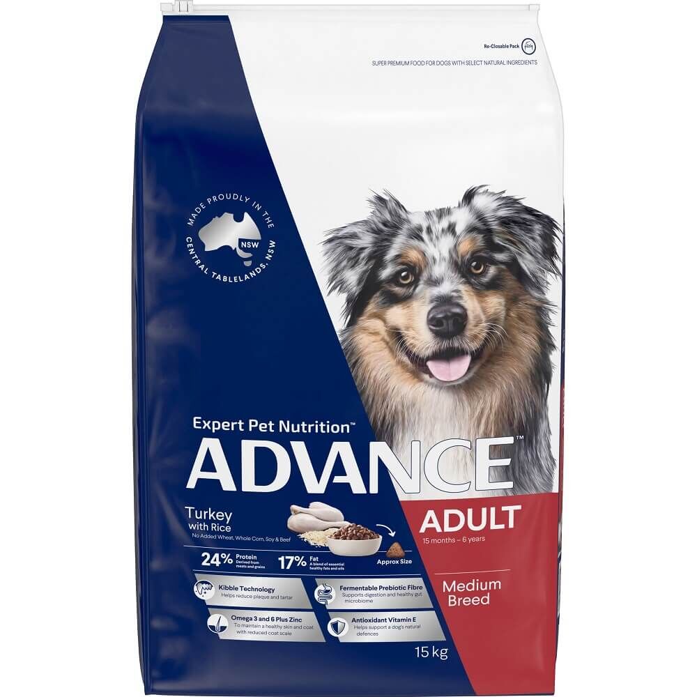 Advance Adult Medium Breed Turkey with Rice 3kg Dry Dog Food