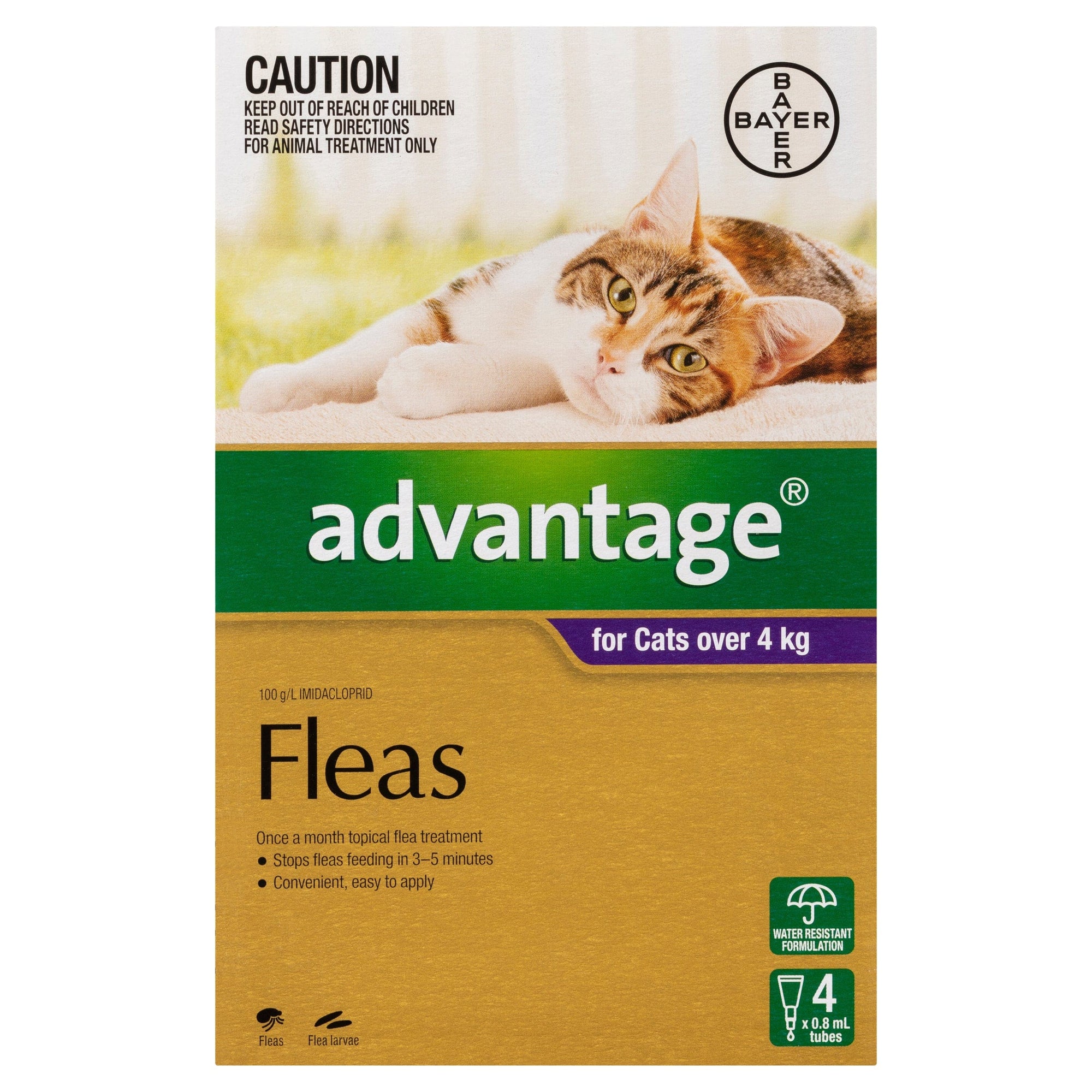 Advantage Cat Flea, & Worming Treatments Advantage Cat Over 4Kg 4 Pack