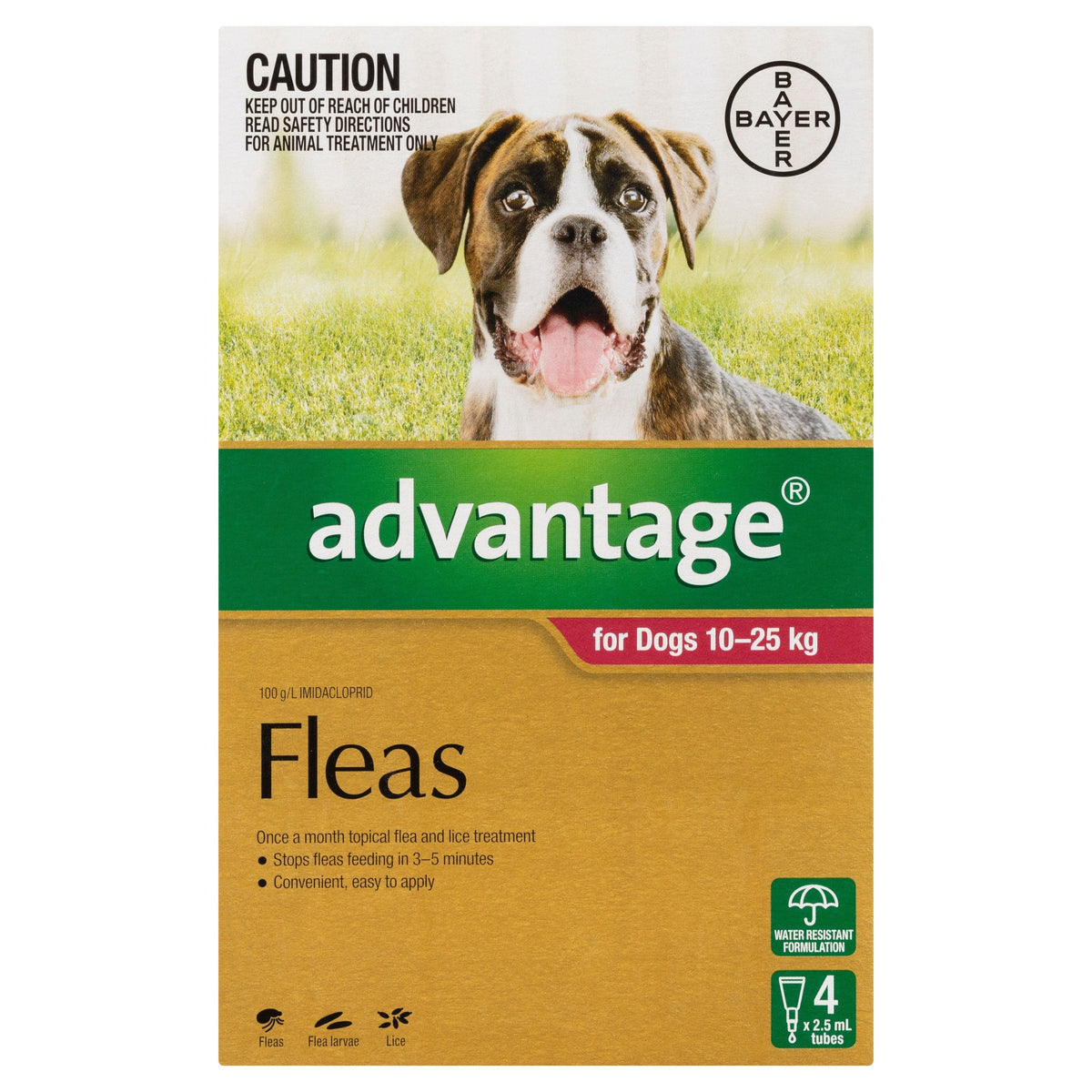 Advantage Dog Flea,Tick & Worming Treatments Advantage Dog Lrg 10-25Kg 4 Pack