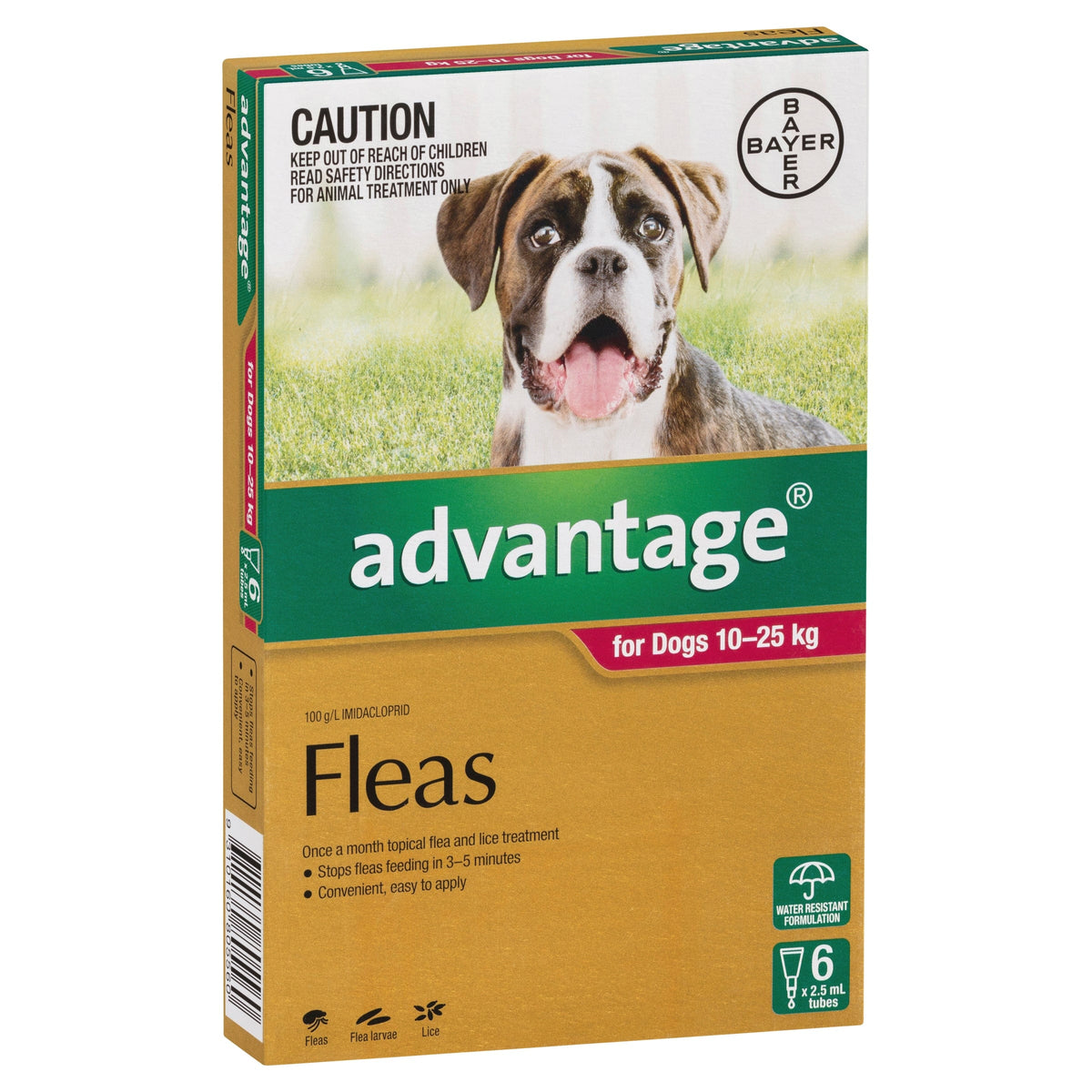 Advantage Dog Flea,Tick & Worming Treatments Advantage Dog Lrg 10-25Kg 6 Pack