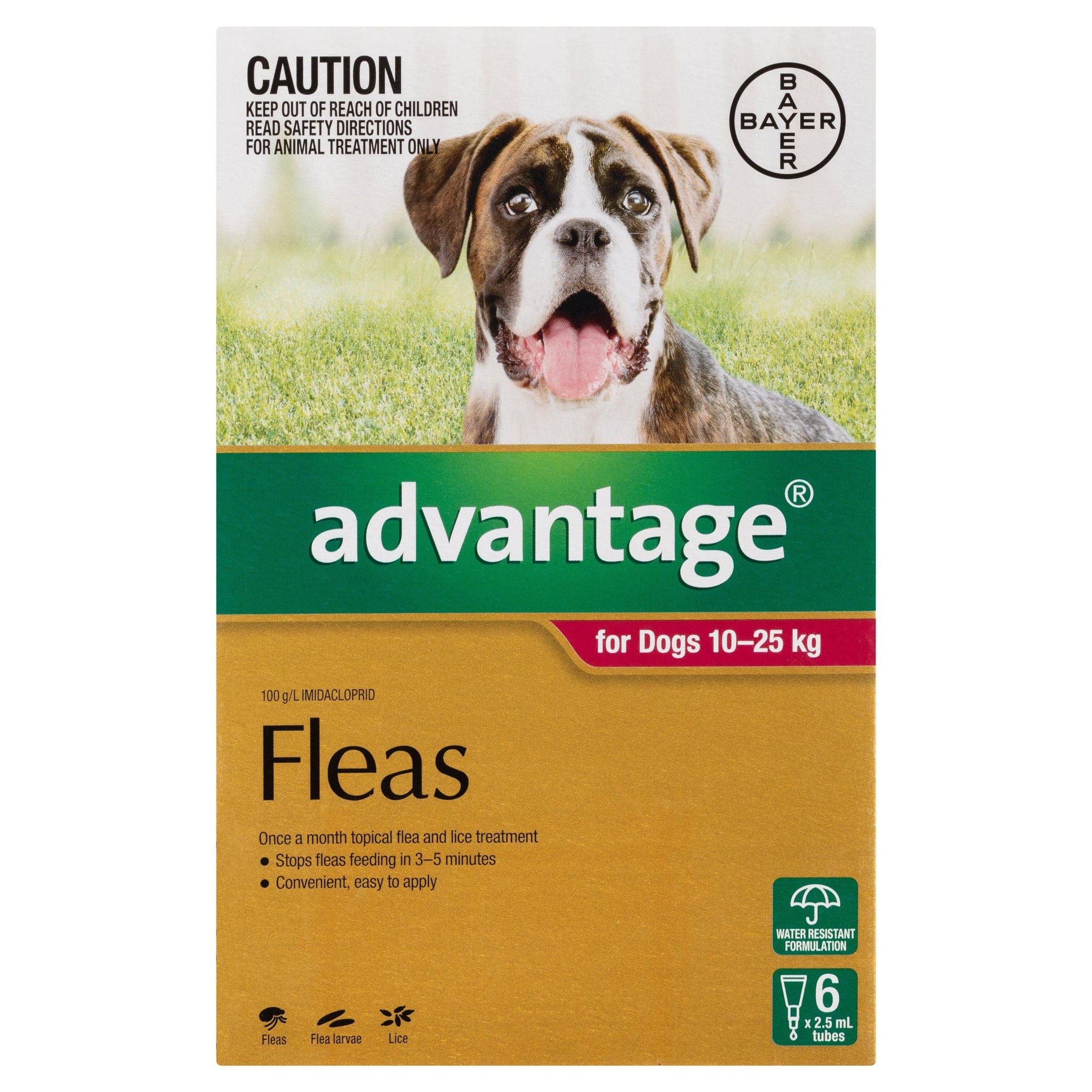 Advantage Dog Flea,Tick & Worming Treatments Advantage Dog Lrg 10-25Kg 6 Pack