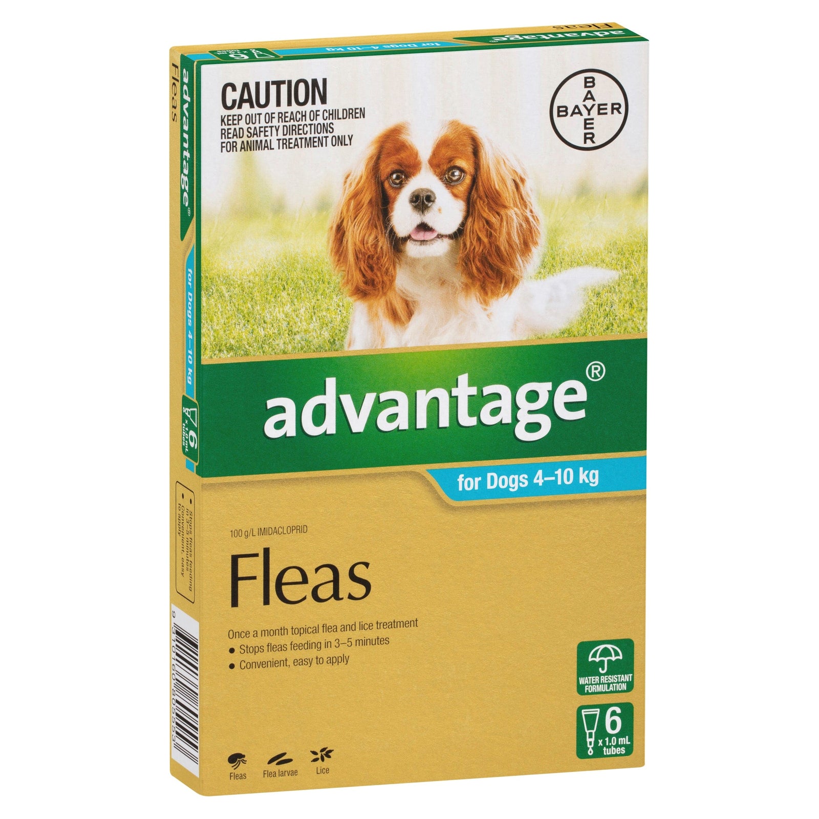 Advantage Dog Flea,Tick & Worming Treatments Advantage Dog Med 4-10Kg 6 Pack