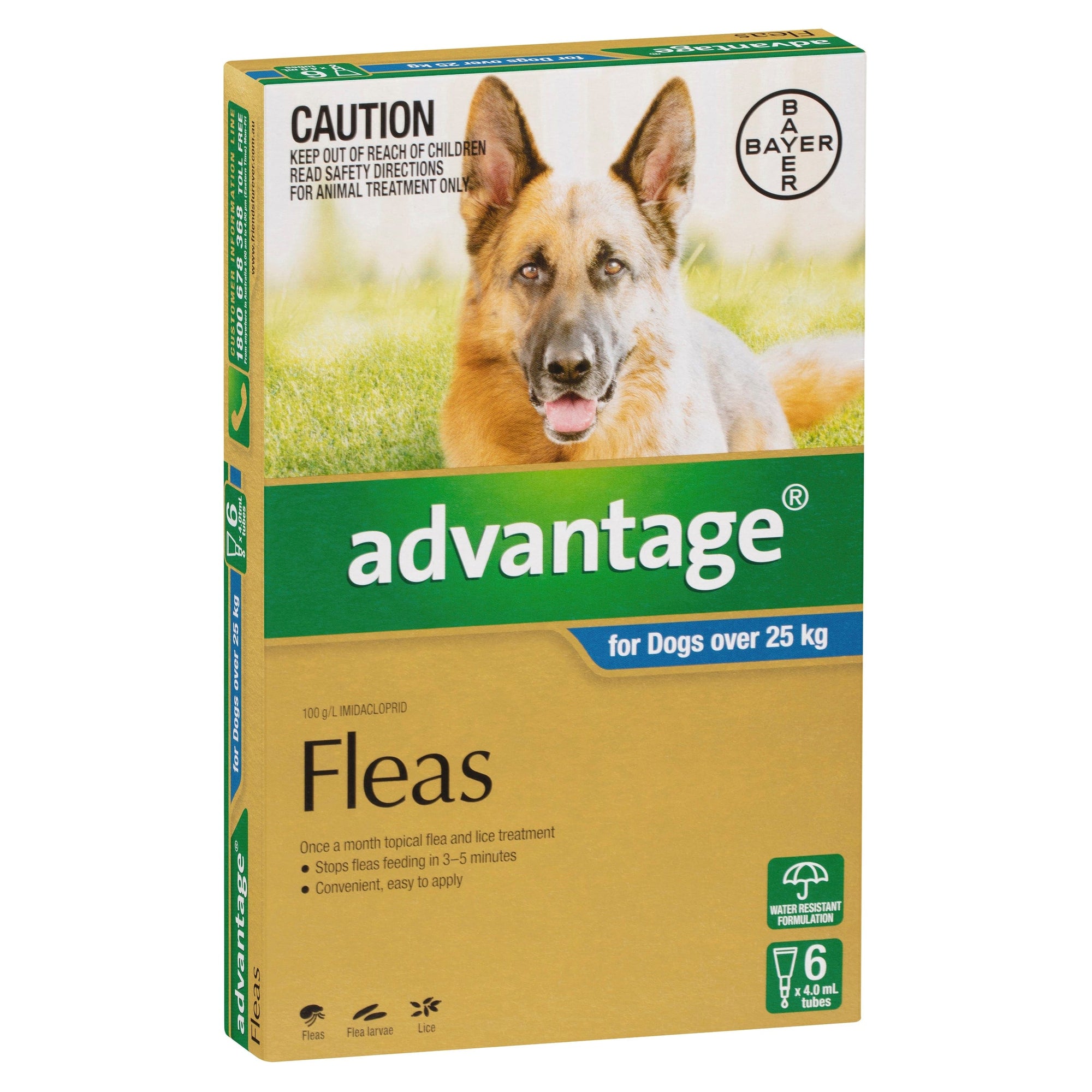 Advantage Dog Flea,Tick & Worming Treatments Advantage Dog Over 25Kg 6 Pack