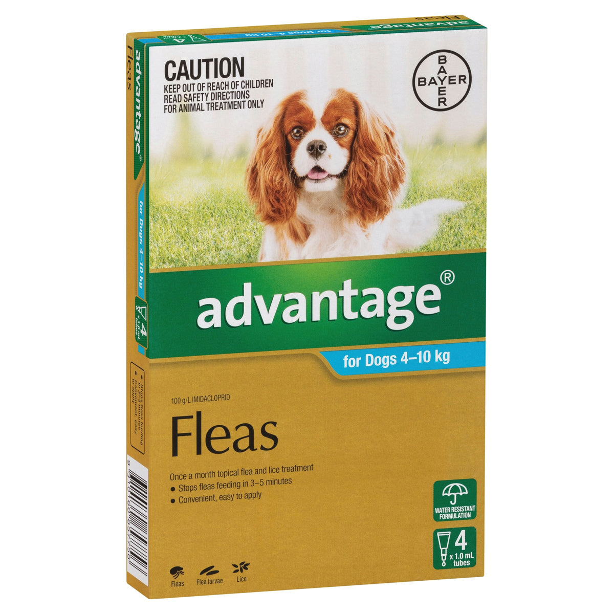 Advantage Dog Flea,Tick & Worming Treatments Default Advantage Dog Med 4-10Kg 4 Pack