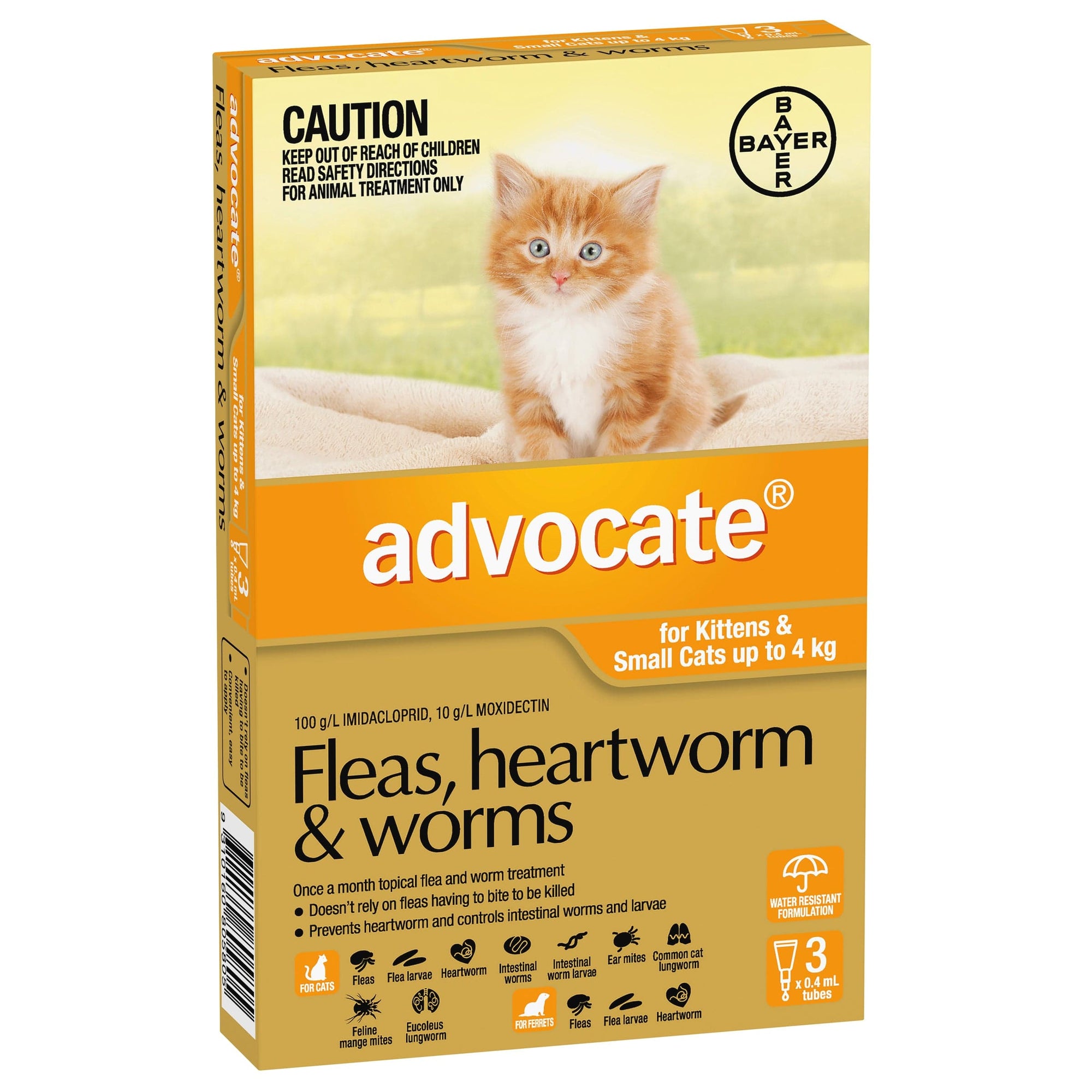 Advocate Cat Flea, & Worming Treatments Advocate Cat Small under 4kg 3 pack