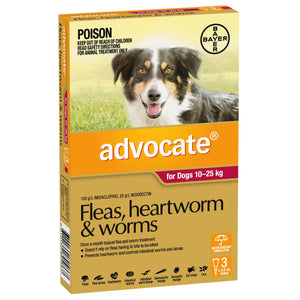 Advocate Dog Flea,Tick & Worming Treatments Advocate Dog Medium 10-25kg 3 pack