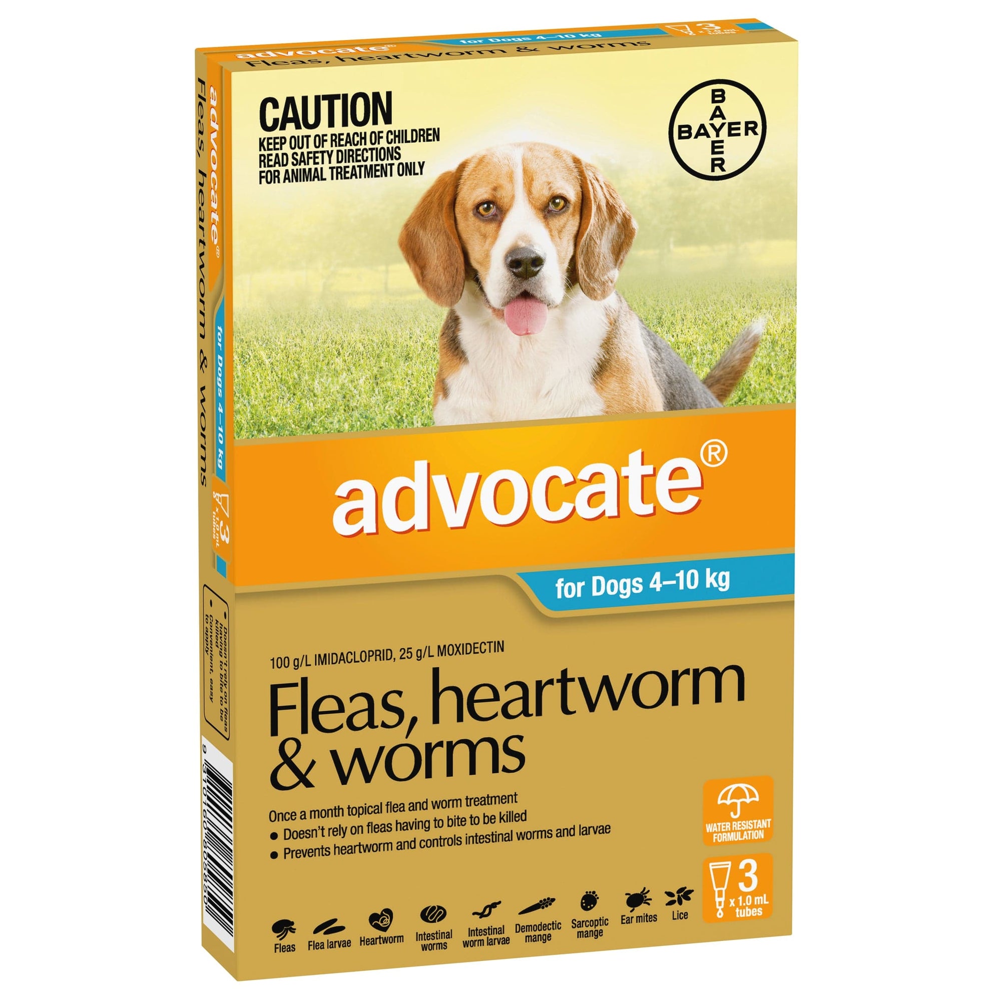 Advocate Dog Flea,Tick & Worming Treatments Advocate Dog Small 4-10kg 3 pack
