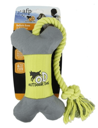 Afp Dog Toy Afp Outdoor Ballistic Bone w/Rope
