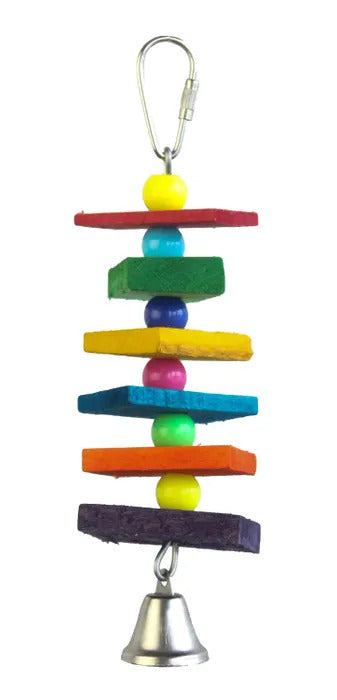 Cheeky Bird Wood Beads & Bell Toy