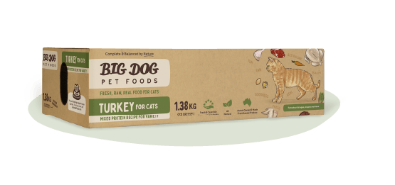 Big Dog Cat Raw Food Big Dog Barf Cat Turkey 1.38kg ( 12 x 115g patties)