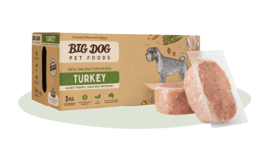 Big Dog Dog Raw Food Big Dog Barf Turkey 3kg (12 x 250g individual patties)
