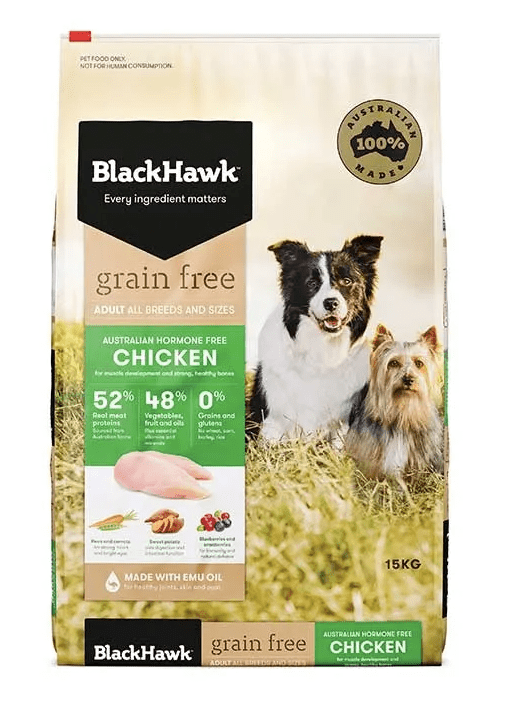 Black Hawk Dog Food Grain Free Chicken 15Kg Robbos pet barn