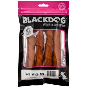 BlackDog Pork Twists 4Pk