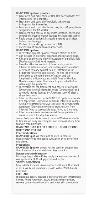 Bravecto Dog Flea,Tick & Worming Treatments Bravecto Chew For Large Dogs 3 Month Pack 20-40kg