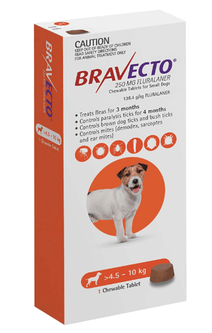 Bravecto Dog Flea,Tick & Worming Treatments Bravecto Chew For Small Dogs 3 Month Pack 4.5-10kg