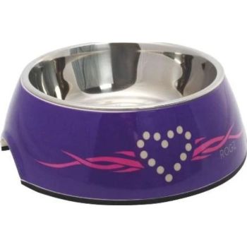 Rogz Purple Chrome Bubble Dog Bowl Medium