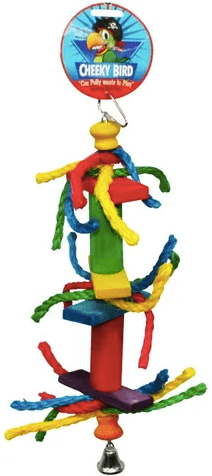 Cheeky Bird Bird Toy Default Cheeky Bird Long Cylinder & Rope W/Bell