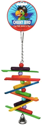 Cheeky Bird Bird Toy Default Cheeky Bird Spiral Stick W/Bell