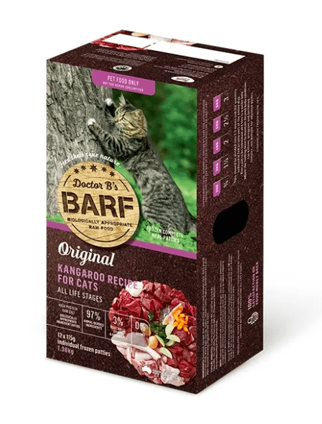 Doctor B s Raw Barf Kangaroo Cat 1.38kg Robbos pet barn